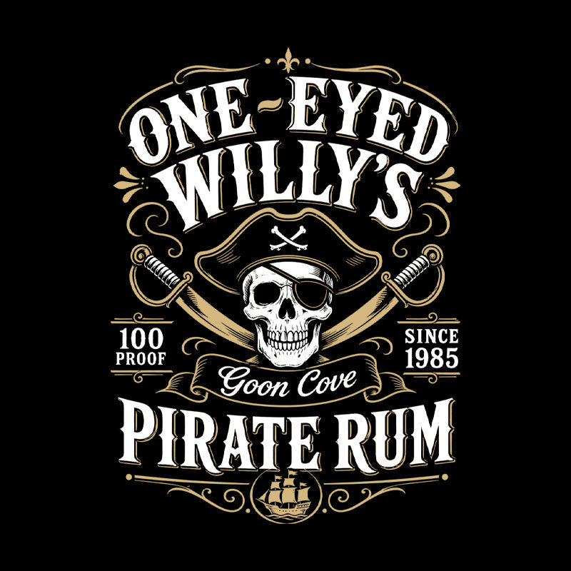 One Eyed Willy's Goon Cove Pirate Rum  T-Shirt