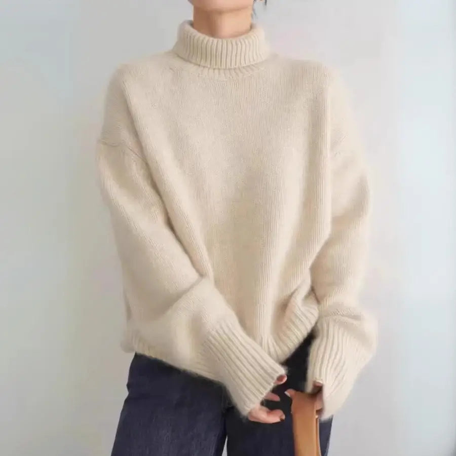 Cashmere Sweater - Soft Oversized Turtleneck Knit for Women