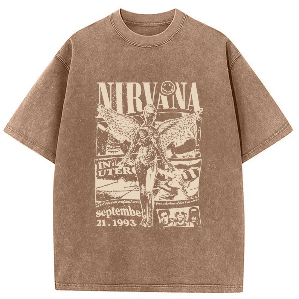 bbb Nirvana In Utero Tour 1993 Washed T-Shirt