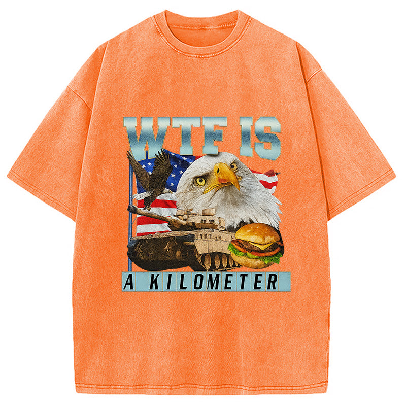 bbb WTF Is A Kilometer Meme Washed T-Shirt