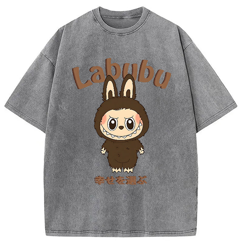 bbb Labubu Cute Vintage Japanese Washed T-Shirt