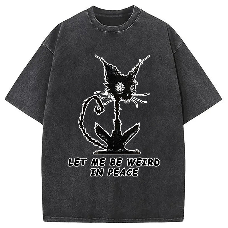 bbb Cat Gradually Became Strange Washed T-Shirt