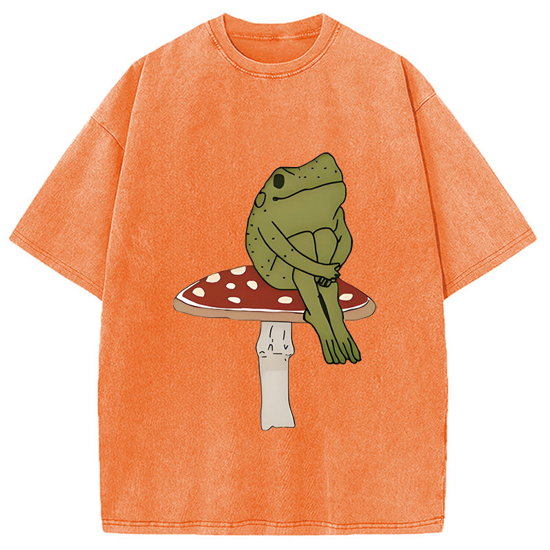 bbb Frog on Mushroom Washed T-Shirt
