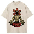 bbb Demogorgon Weightlifting Stronger Things Washed T-shirt