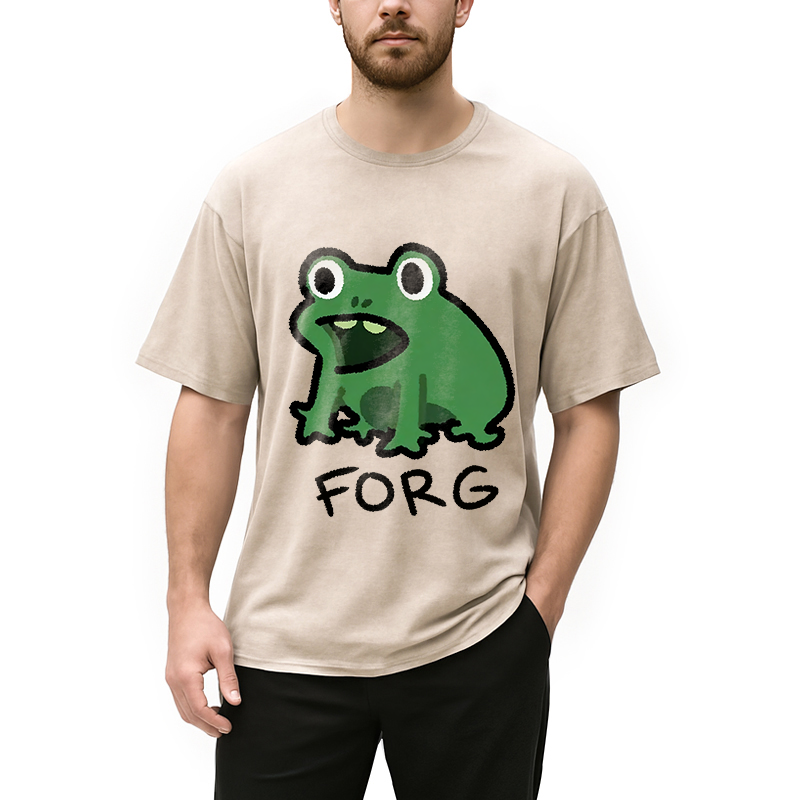 bbb Funny Forg Japanese Washed T-Shirt