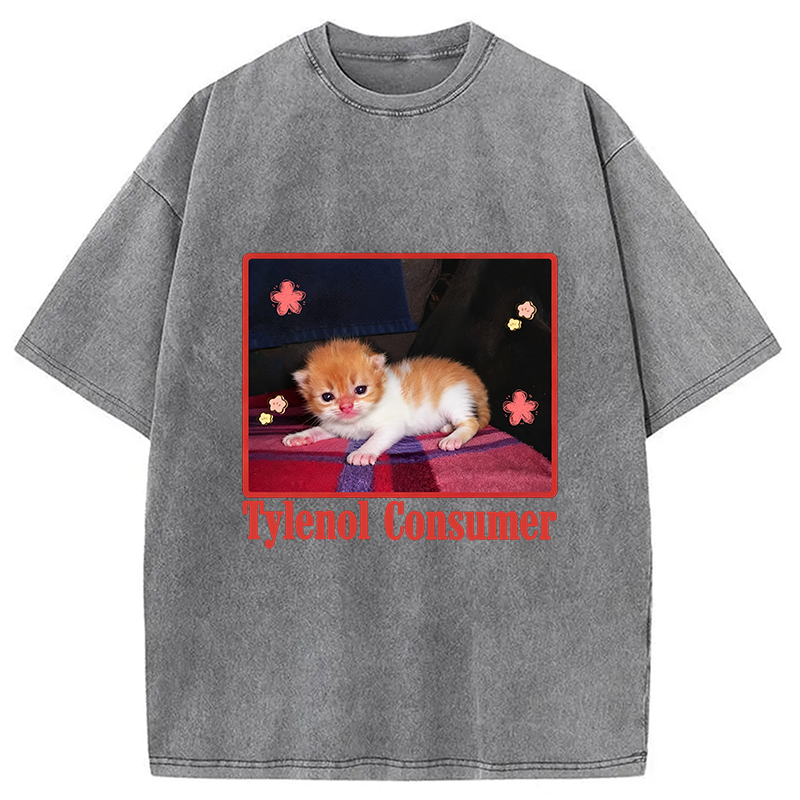 bbb Tylenol Cat Meme Washed T-Shirt