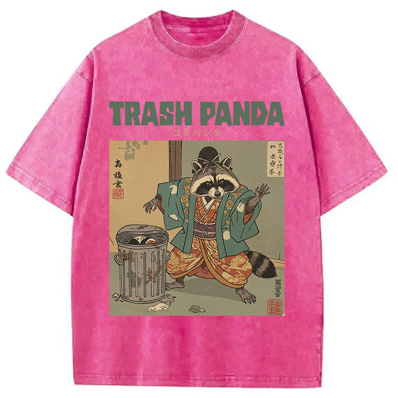 bbb Trash Panda Traditional Japanese Meme Washed T-Shirt