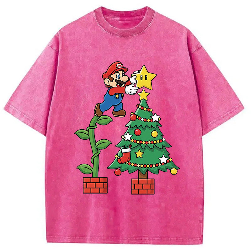 bbb Super Mario Christmas Washed T-Shirt
