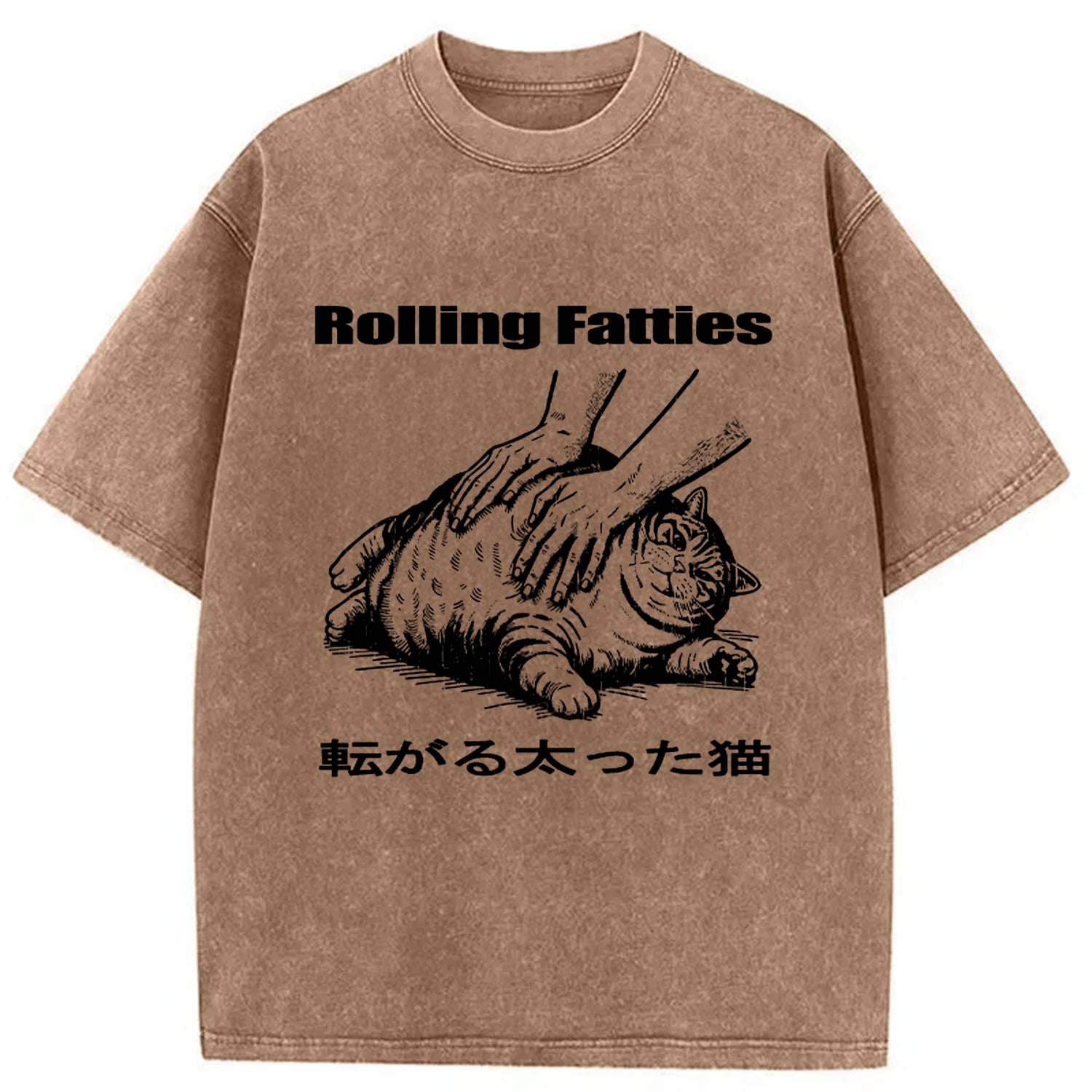 bbb Rolling Fatties Cat Washed T-Shirt