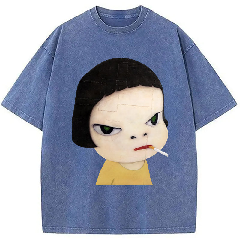 bbb Too Young To Die Smoking Girl Washed T-Shirt