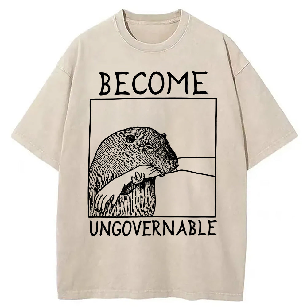 bbb Become Ungovernable Capybara Bites People Washed T-Shirt