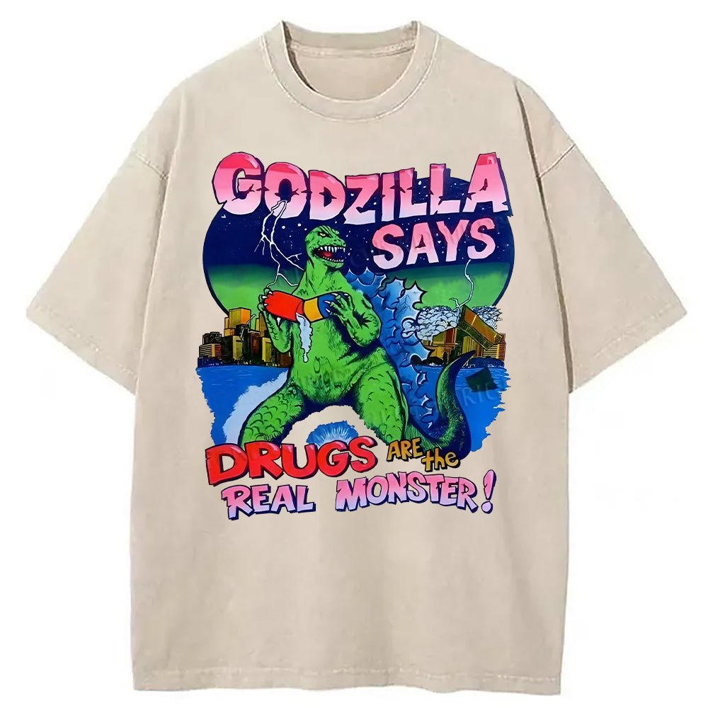 bbb Godzilla Says Washed T-Shirt