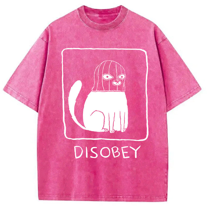 bbb Disobey Cat Washed T-Shirt