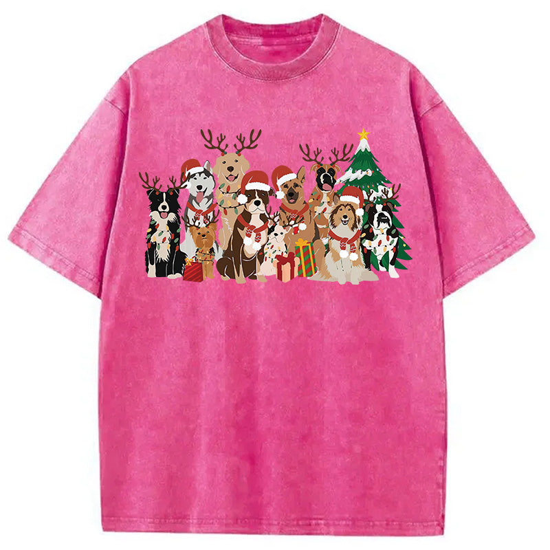 bbb Christmas Dogs Washed T-Shirt