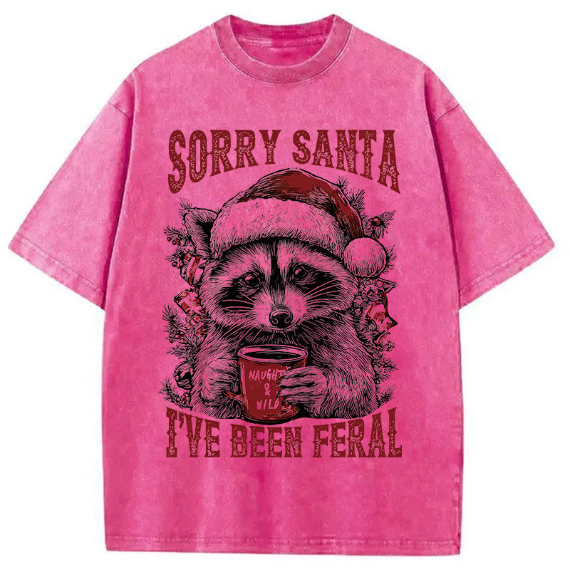 bbb Sorry Santa I've Been Feral Washed T-Shirt