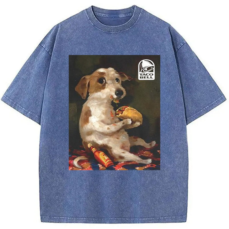 bbb Dog Chill With Taco Bell Vintage Washed T-Shirt