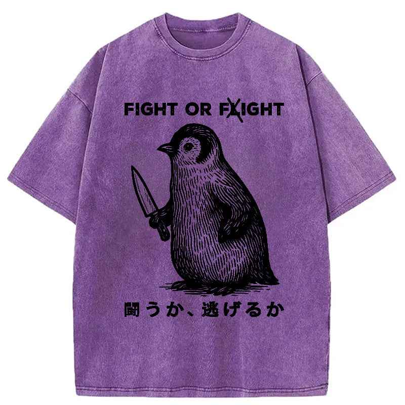 bbb Funny Fight Or Flight Washed T-Shirt