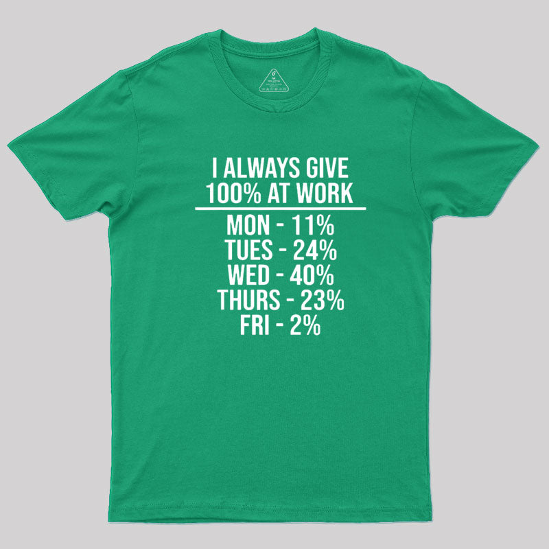 I Always Give 100% at Work  T-Shirt
