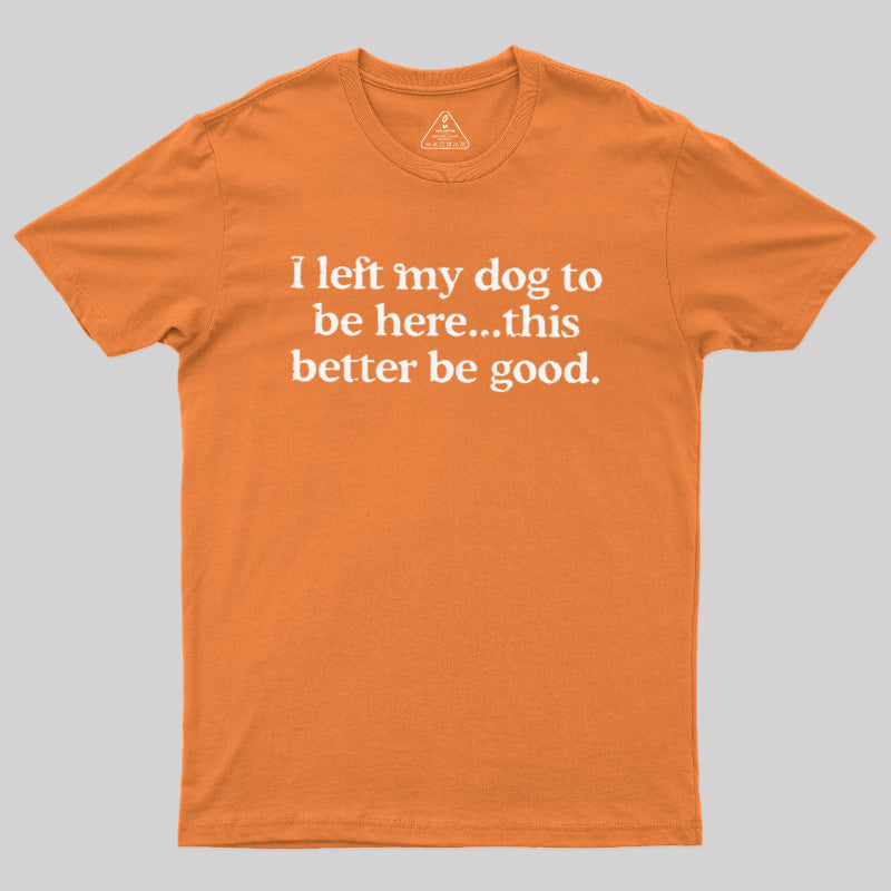 I Left My Dog Here This Better  T-Shirt