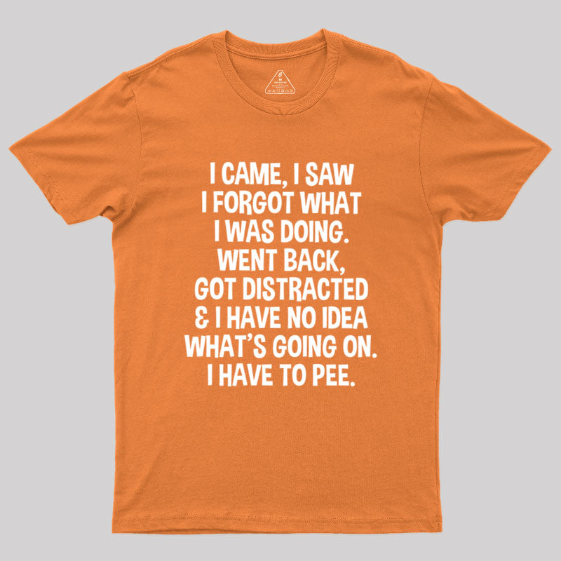 I Came I Saw I Forgot What I Was Doing  T-Shirt