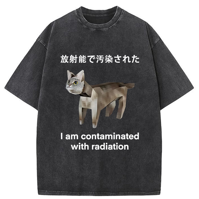 bbb Cat Contaminated By Radiation Washed T-Shirt