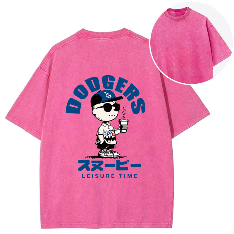 bbb Dodger Snoopy Vintage Japanese Back Washed T-Shirt
