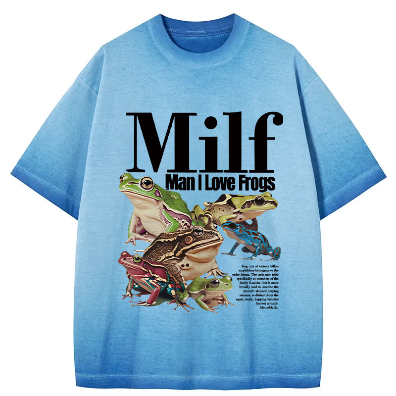 bbb Man I Love Frogs Meme Gradient Washed T-Shirt