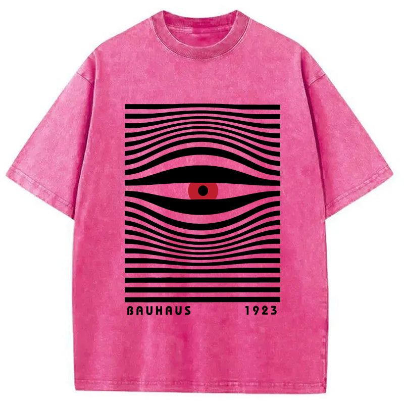 bbb Geometric Eyes Printed Washed T-Shirt