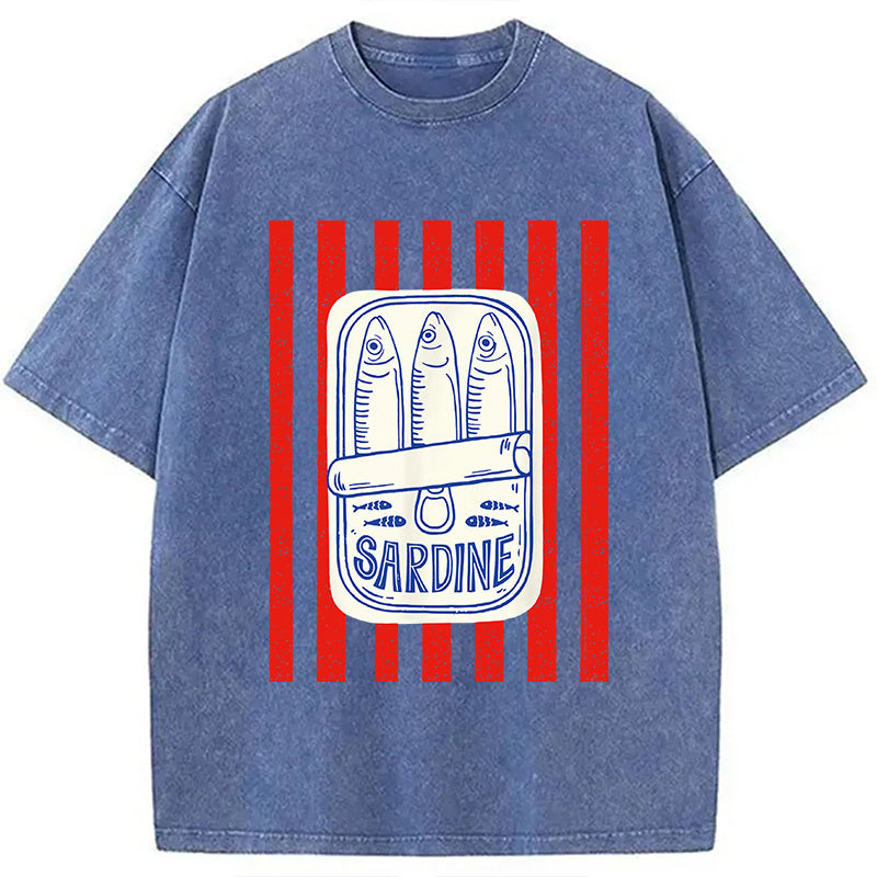 bbb Les Sardines Red Stripes Fisherman Washed T-Shirt