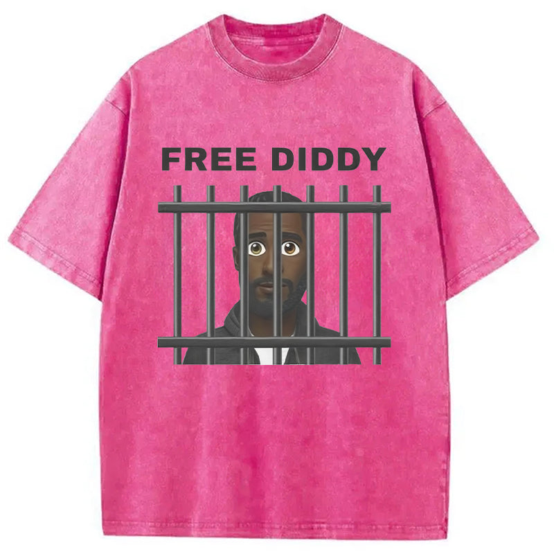 bbb Original Free Diddy Funny Meme Washed T-Shirt