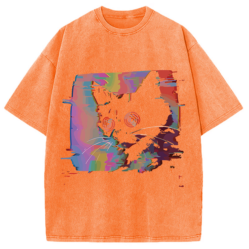 bbb Glitch Cat Washed T-Shirt