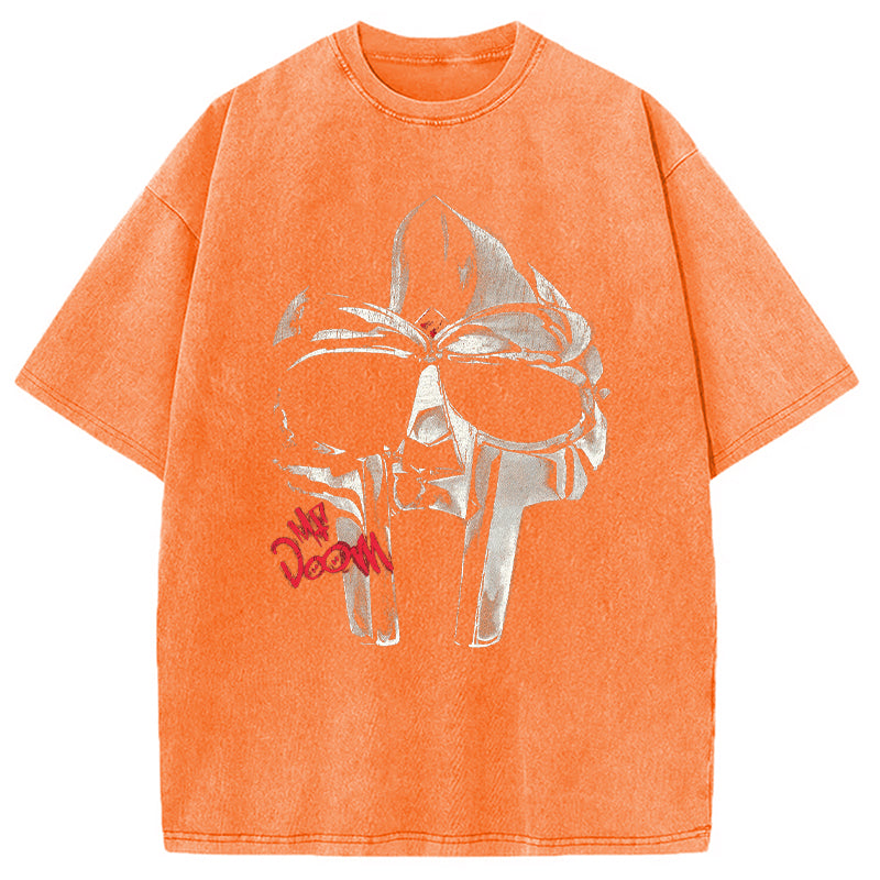 bbb Mf DOOM Halftone Illustration Washed T-Shirt