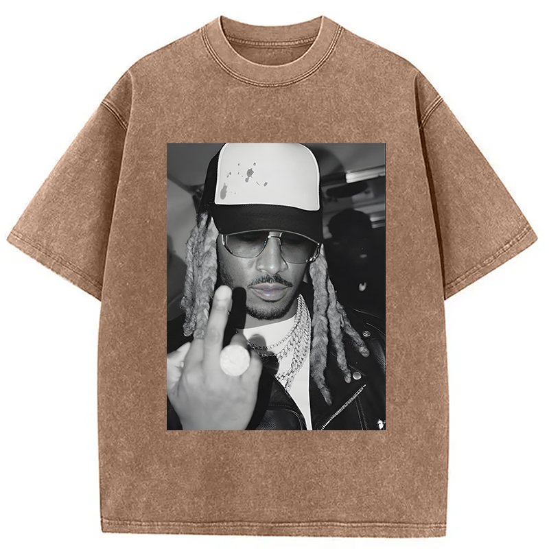 bbb Retro Future Hiphop Rapper Washed T-Shirt