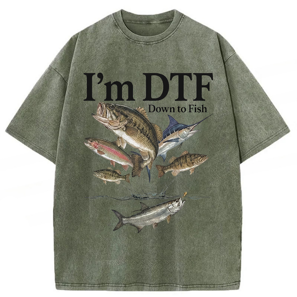 bbb I'm Down To Fish Washed T-shirt
