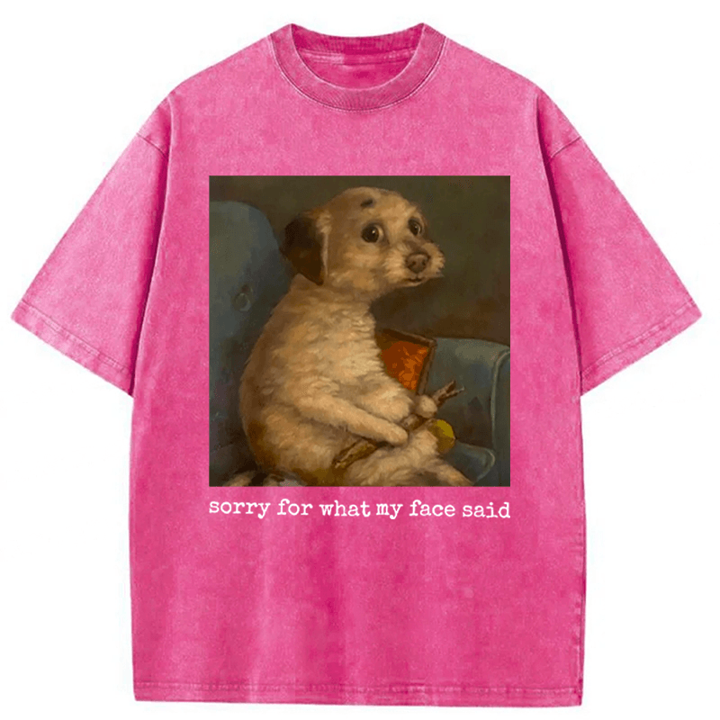 bbb Sorry For What My Face Said Funny Mood Meme Washed T-shirt