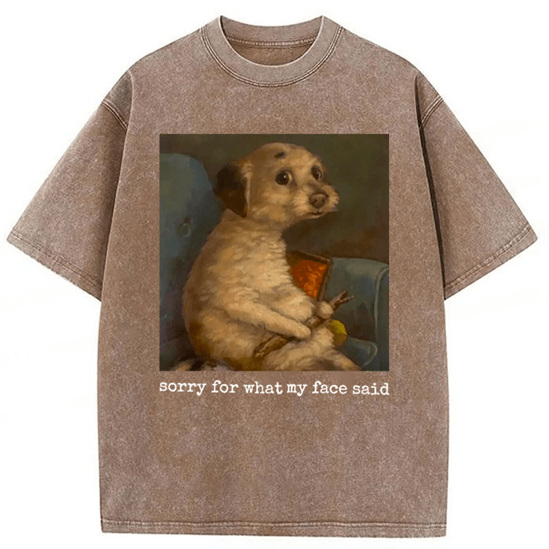 bbb Sorry For What My Face Said Funny Mood Meme Washed T-shirt