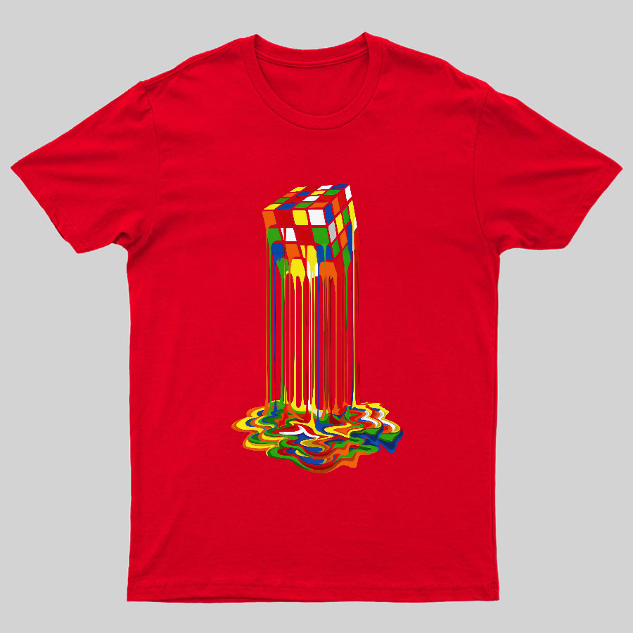 Rainbow Abstraction melted rubix cube y T-Shirt