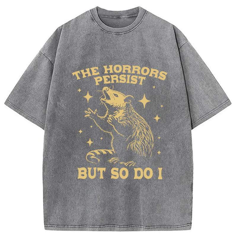 bbb Funny Angry Opossum Possum Washed T-Shirt