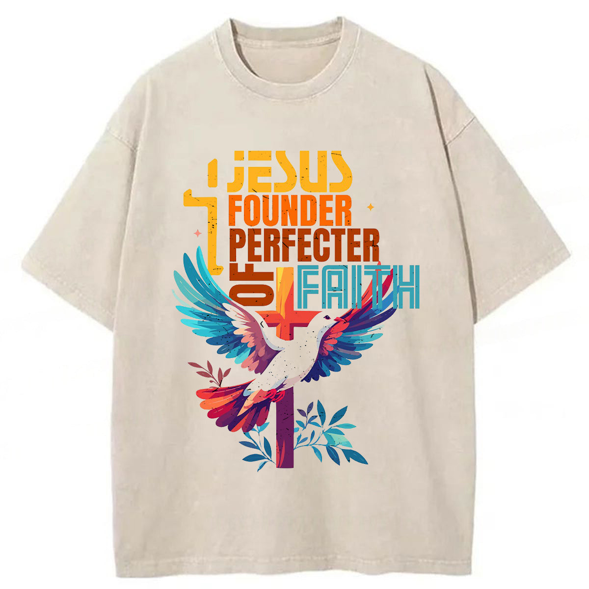 bbb Jesus Founder Perfecter Of Faith Washed T-shirt