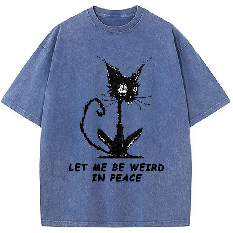 bbb Cat Gradually Became Strange Washed T-Shirt
