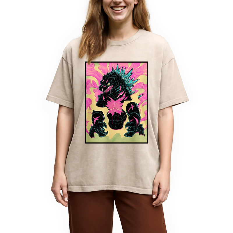 bbb Japanese Godzilla Graffiti Washed T-Shirt