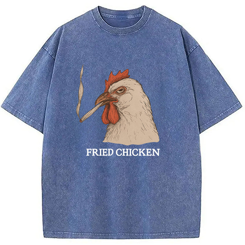 bbb Fried Chicken 420 Smoking Meme Washed T-Shirt