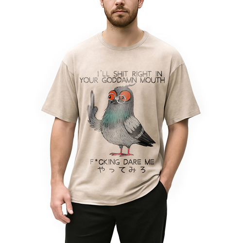 Angry Pigeon Washed T-Shirt