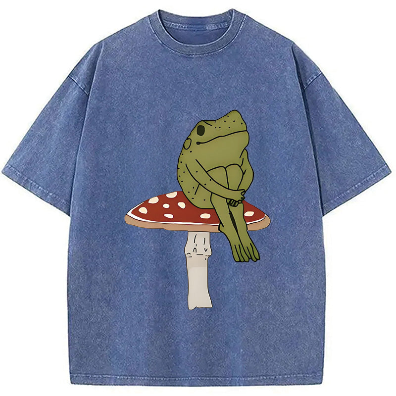 bbb Frog on Mushroom Washed T-Shirt