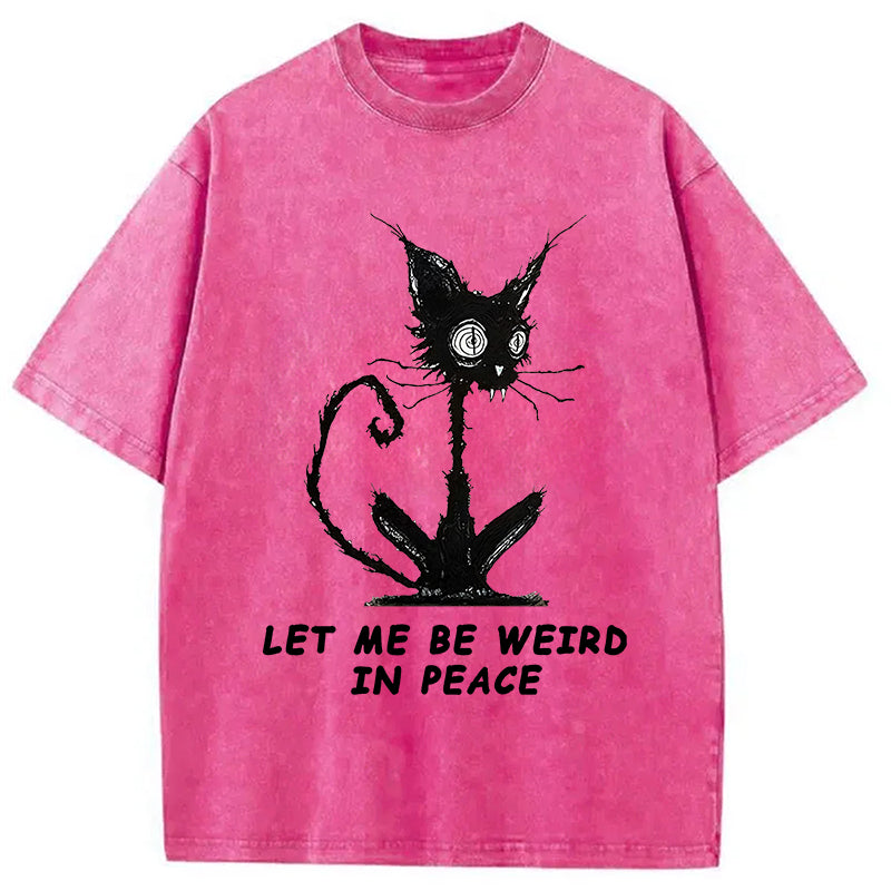 bbb Cat Gradually Became Strange Washed T-Shirt