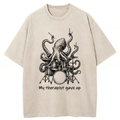 bbb Octopus Playing Drums Washed T-shirt
