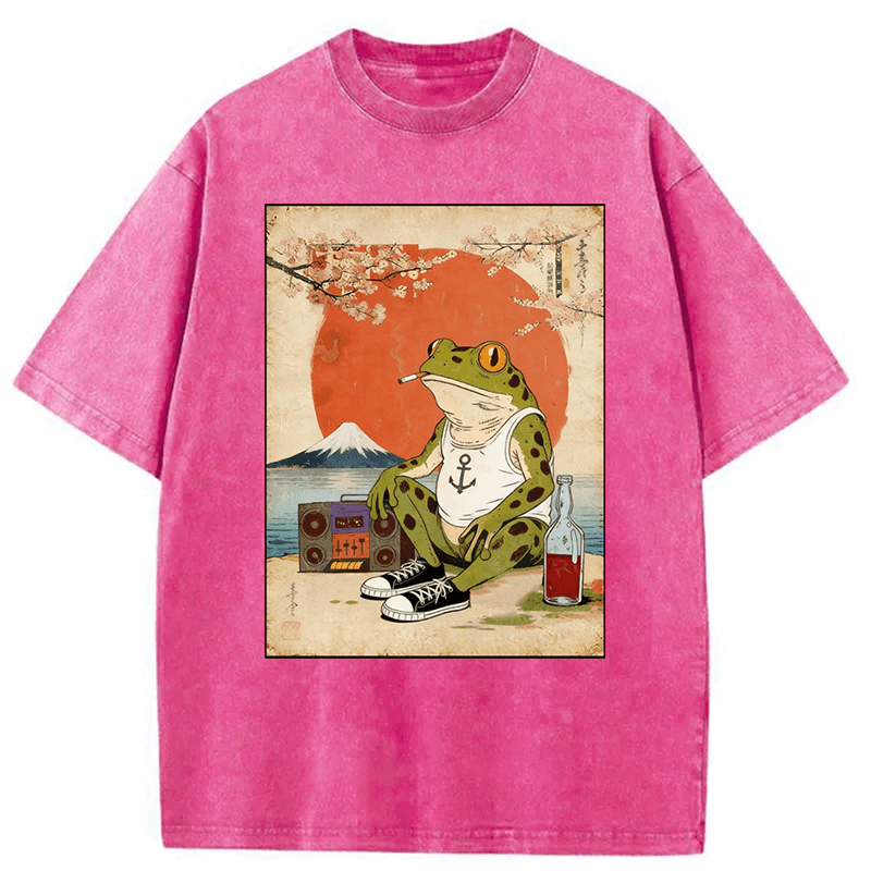 bbb Japanese Style Frog Washed T-shirt