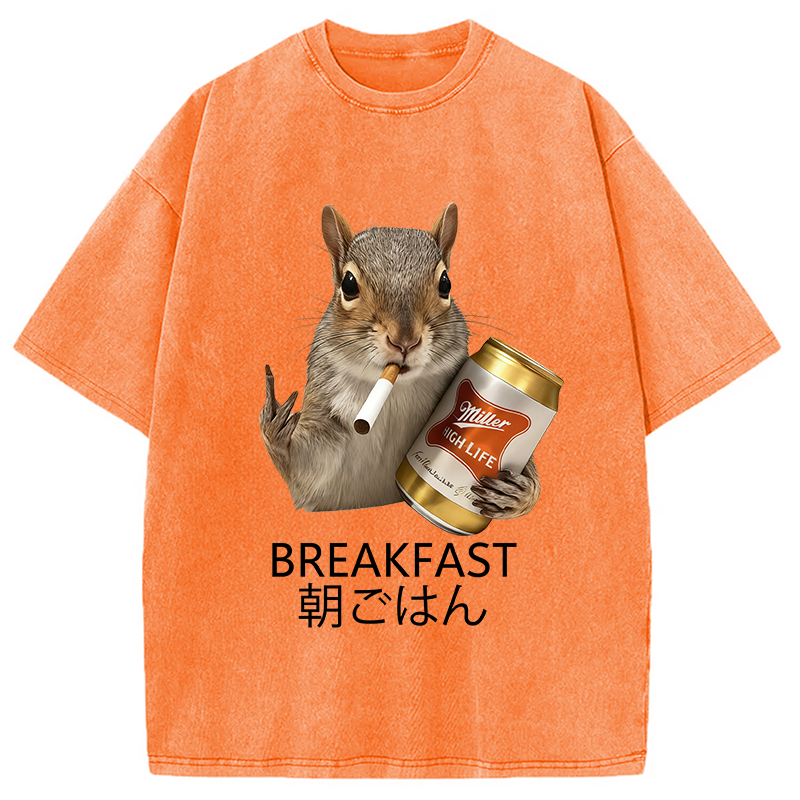 bbb Funny Breakfast Washed T-Shirt