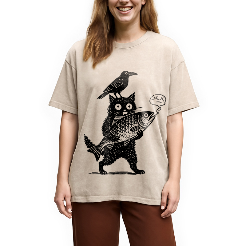 bbb Black Animals Washed T-Shirt