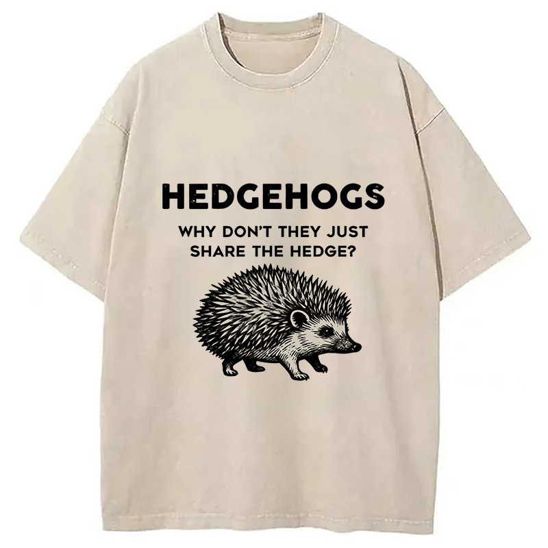 bbb Funny Hedgehog Washed T-Shirt